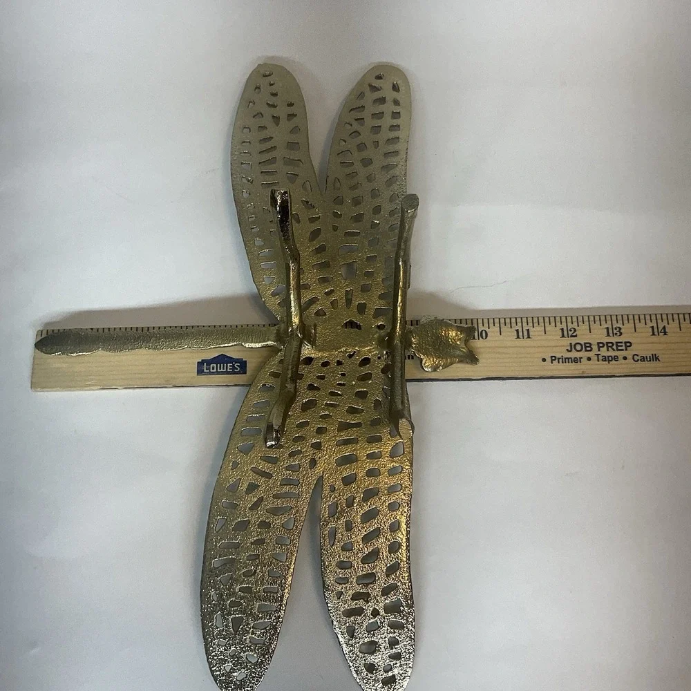 Home Decorating Insect Large Gold Metal‎ Dragonfly Figure Decor 15